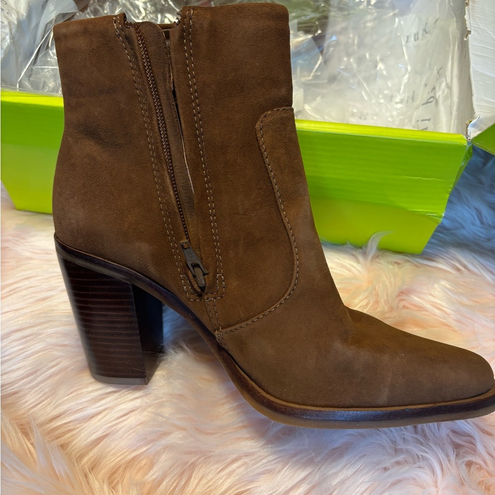 Gianni Bini Tan Suede Heeled Boots